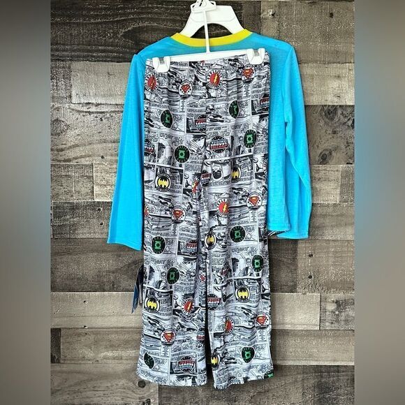 DC Justice League Boys Pajama Set Long Sleeve Top with Pants, Size 8, New w Tags - Picture 5 of 12